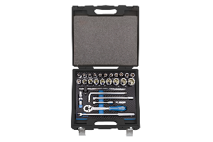 Venta repuesto Cofre de vasos hexagonales 1/2" métricos y accesorios - 27 piezas